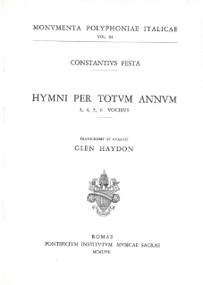 Hymni per totum annum 3, 4, 5, 6 vocibus